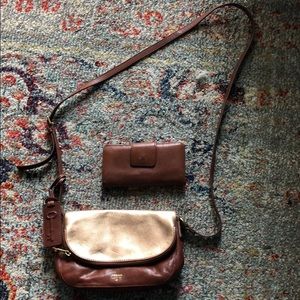 Fossil fold over purse and wallet